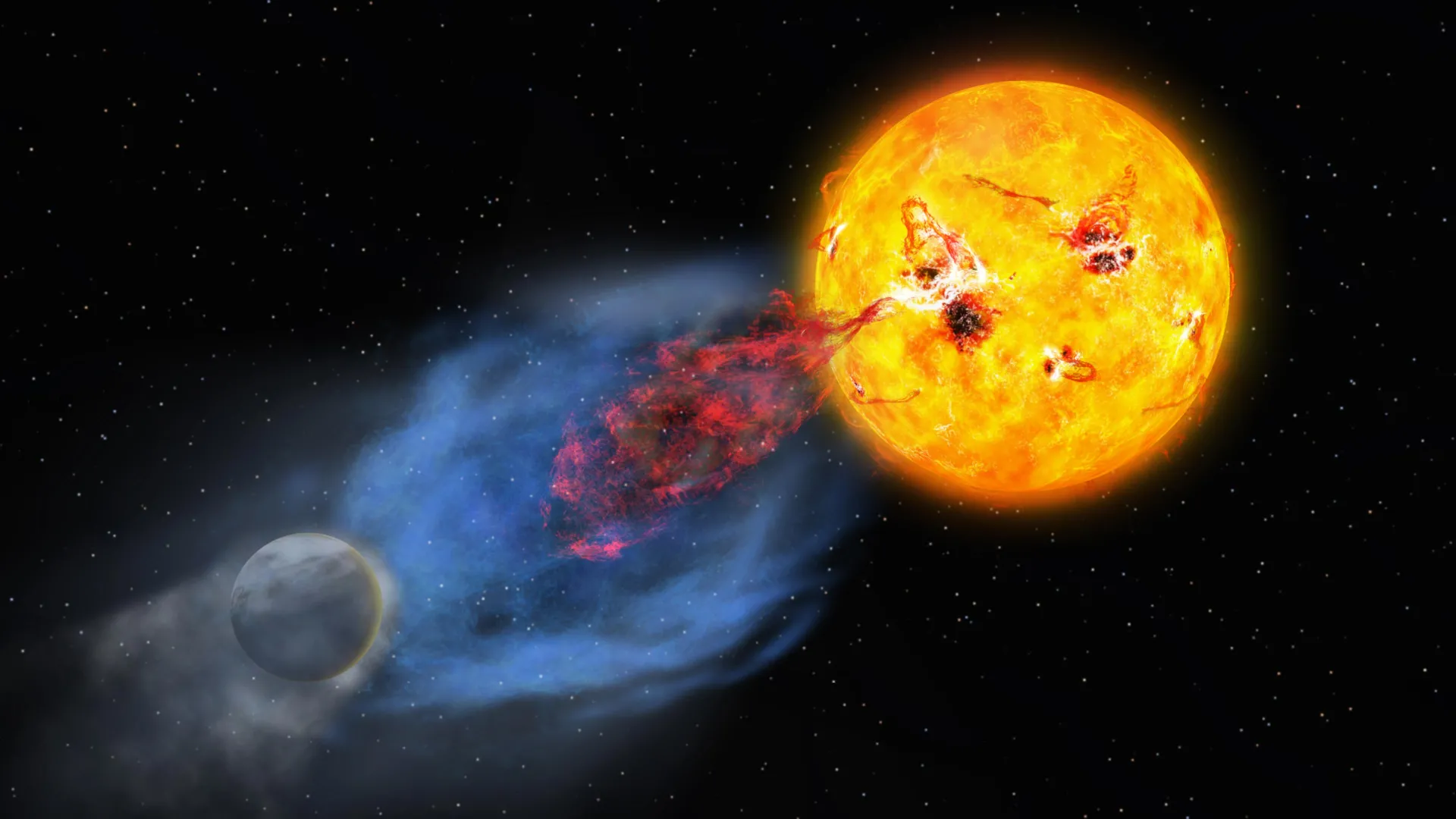 Astrônomos registram uma explosão super-tétrica de um sol jovem.
