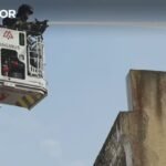 <p>Fogo destrói prédio industrial abandonado de três andares na Trofa</p>