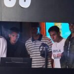 João Cancelo e dois amigos do Barcelona assistem ao espetáculo da Kings League em tempo real