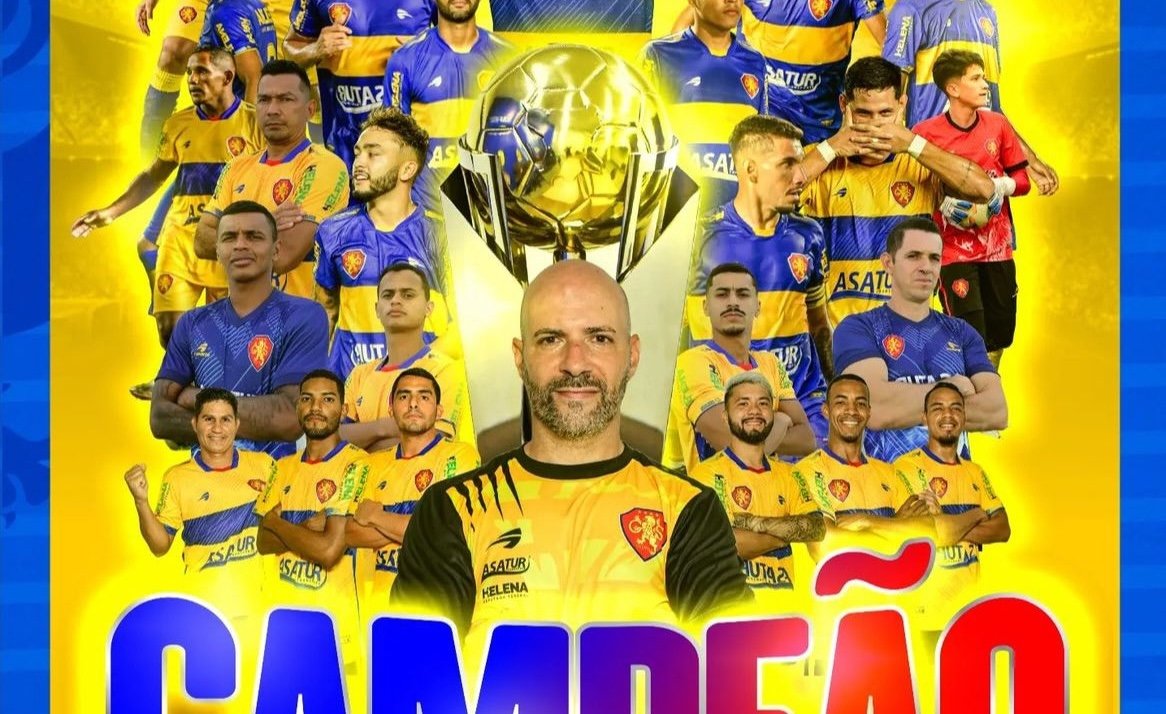 Paulo Morgado é coroado vencedor estadual de Roraima com o Grêmio Atlético Sampaio e assegura segundo troféu no Brasil