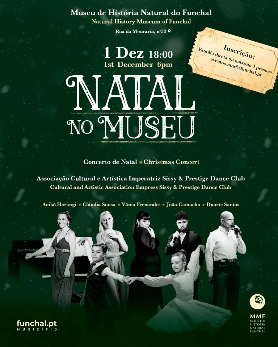 Concerto Natalício Gratuito no Museu de História Natural do Funchal em 1 de Dezembro